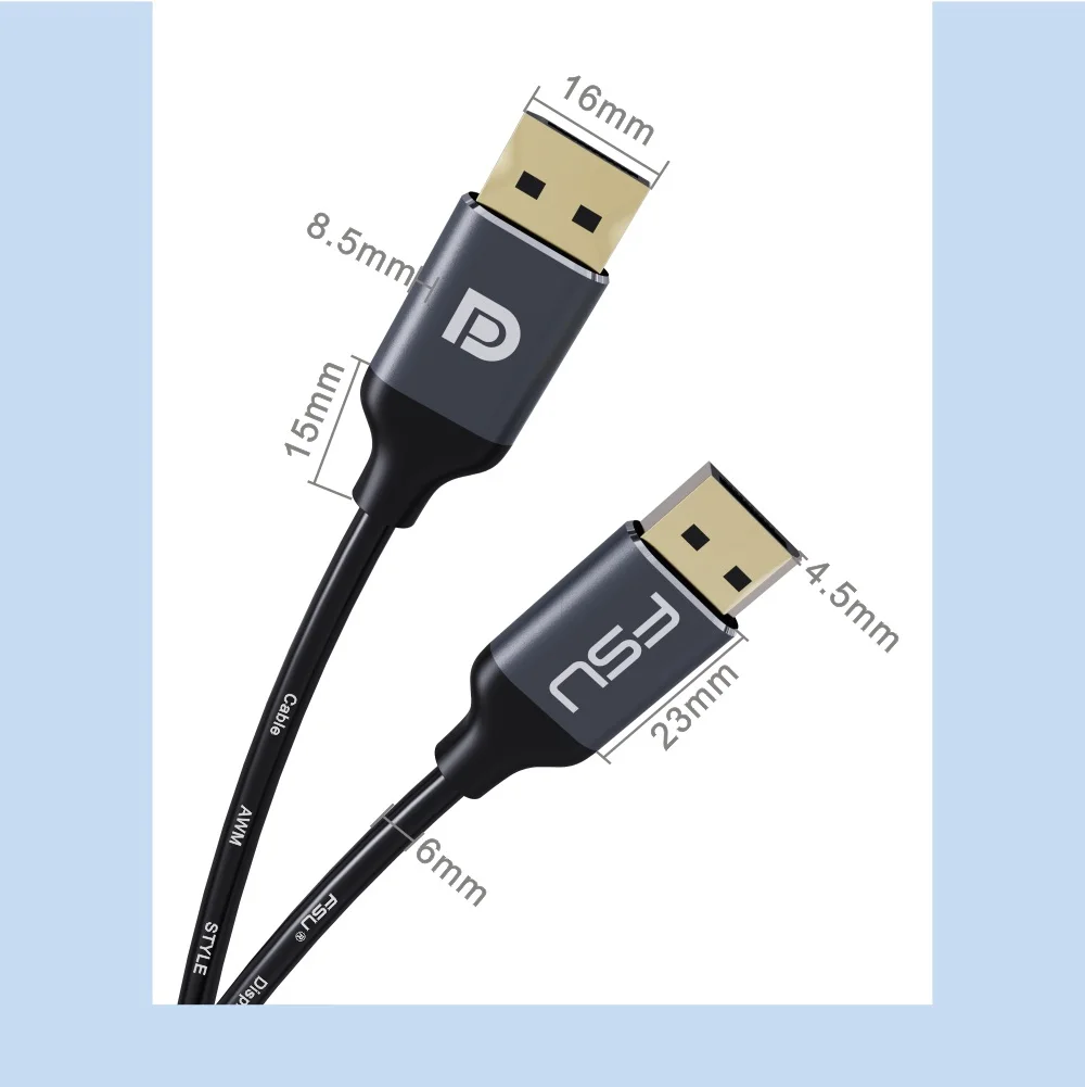 DP Kabelis DisplayPort 1.4 8K DP Kabelis 4K 144Hz 2K 165Hz Display Port Adapteris, Skirtas Vaizdo PC Nešiojamas TV DP 1.4 Display Port 1.2 Kabelis