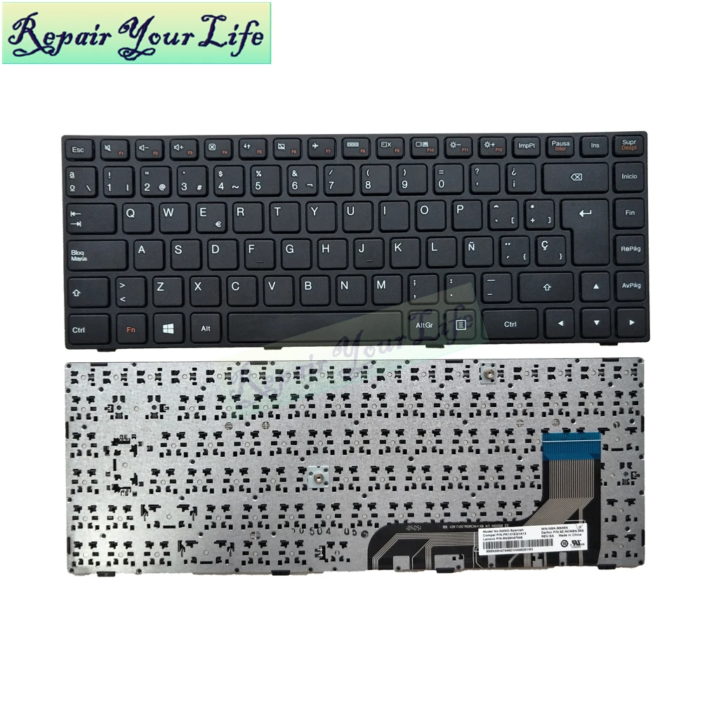 Remontas Jums Gyvenimo NAUJI Originalus ispanų Nešiojamojo kompiuterio Klaviatūra Lenovo Ideapad 100-14IBY 100-14 SP išdėstymas juoda 5N20H47046 PK131EQ1A12