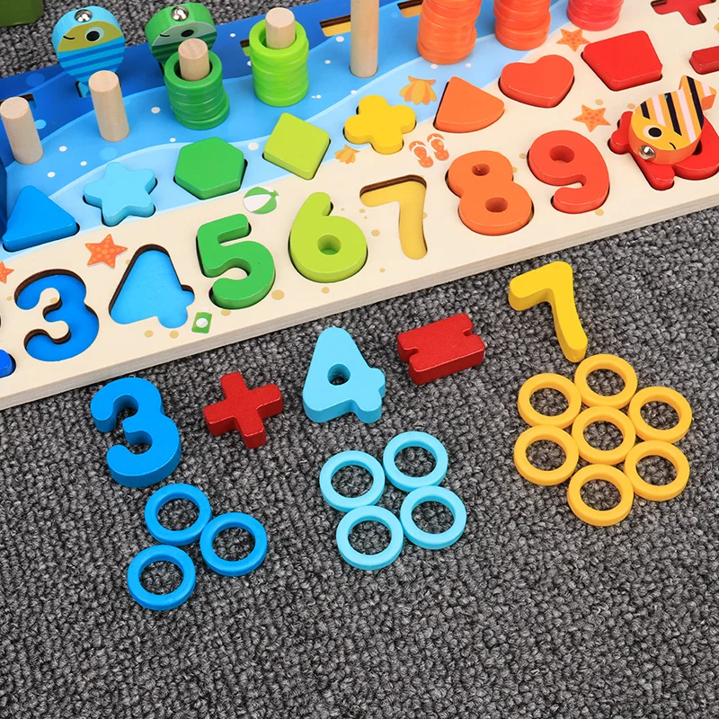 Montessori Ugdymo Ikimokyklinio Mediniai Žaislai, Formos Pažinimo Rungtynės Valdybos Matematikos Žvejybos Skaičius Geometrinis Skaičiai Ankstyvo Mokymosi Žaislas
