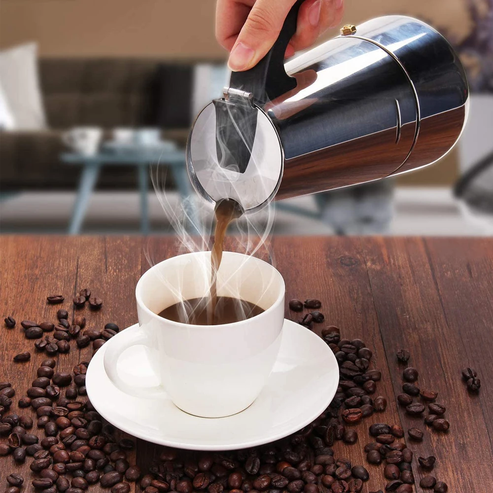 Italijos Kavos Virimo Aparatas Mašina Moka Puodą Nerūdijančio Plieno Espresso Nešiojamų Latte Coffeeware Stovetop Kavinė Priedai Cafetera
