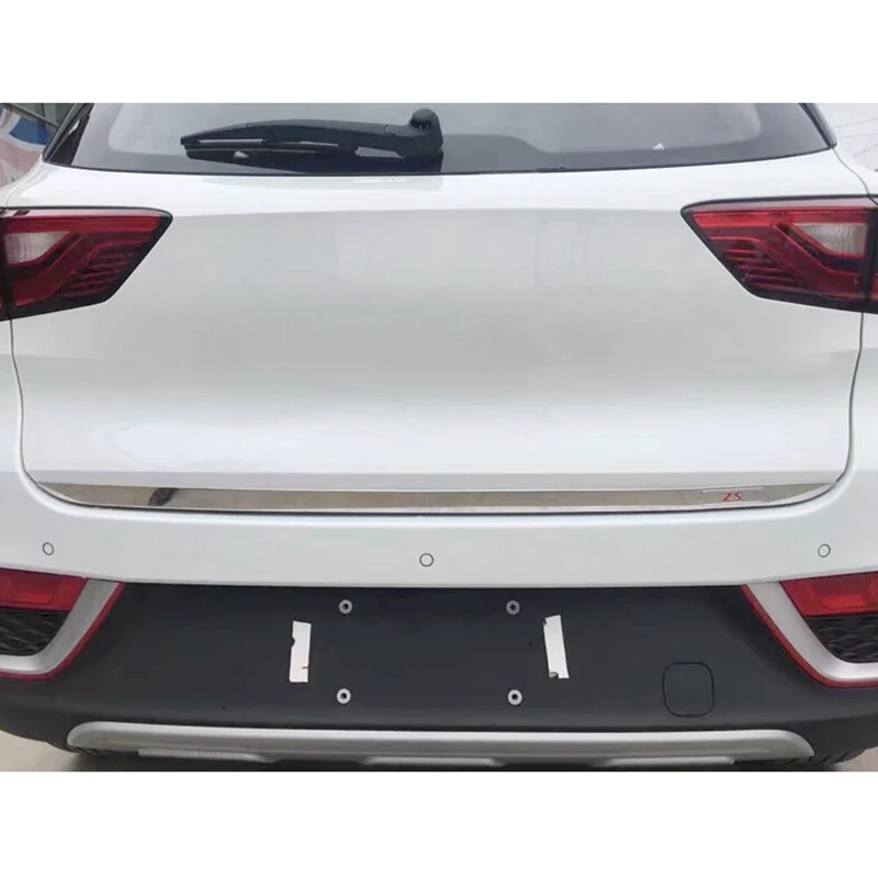 Nerūdijančio Plieno Galinis bagazines dangtis bagažo skyriaus užpakalines Duris Padengti Apdaila MG ZS 2017 2018 2019 Automobilių Reikmenys Mėlyna/Raudona/Mėlyna Logotipas