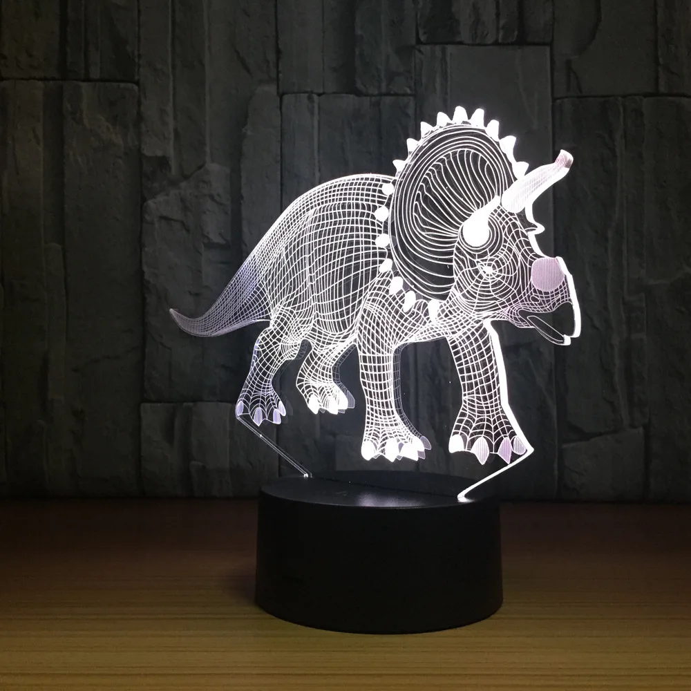 Dinozaurai 3D Stalo Lempa LED Spalvinga naktinė lempa Vaikams Gimtadienio Dovana USB Miego Apšvietimo Namų Puošybai su 7 Spalvų Didmeninės