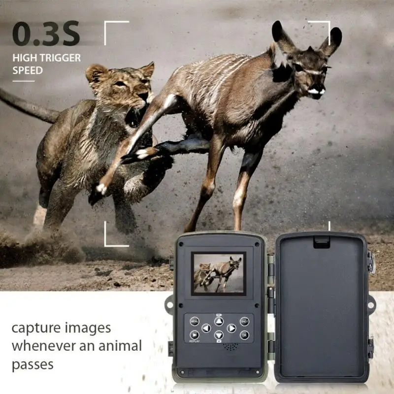 HC801A Medžioklės Camera 16MP Takas Kamera IP65 Foto Spąstus 0.3 s Sukelti Laukinės gamtos Kameros laukinių gyvūnų stebėseną Laukinių Fotoaparatas