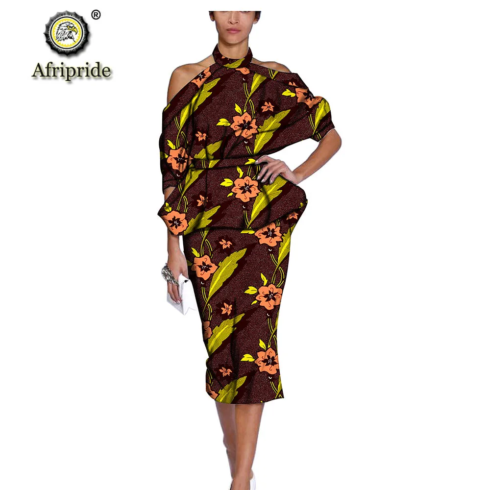 2019 Afrikos suknelės moterims dashiki spausdinti moterų suknelė šalis suknelė apynasrio spageti dirželis oficialius drabužius AFRIPRIDE S1925069