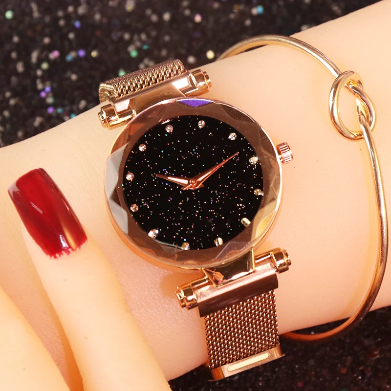 Prabanga Moterų Laikrodžiai Magnetinio Žvaigždėtas Dangus Laikrodis Mados Deimantų Moterų Kvarco Ponios Žiūrėti relogio feminino zegarek damski