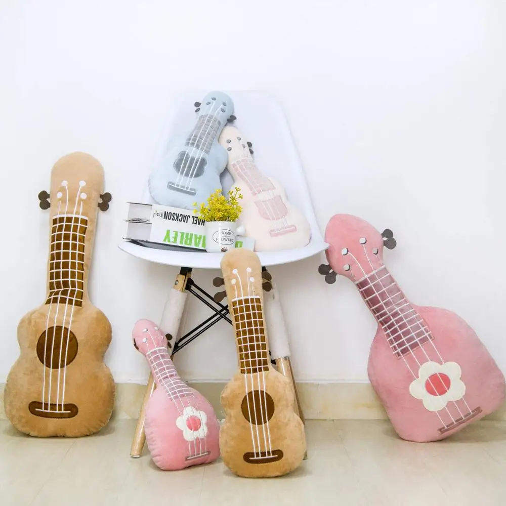 Naujas 3D Modeliavimas Gitara Pliušinis Žaislas Minkšta Pagalvėlė Mados Mielas Namų Dekoro Tekstilės Patalynės Reikmenys Pagalvės Mergina Gimtadienio, Kalėdų Dovana