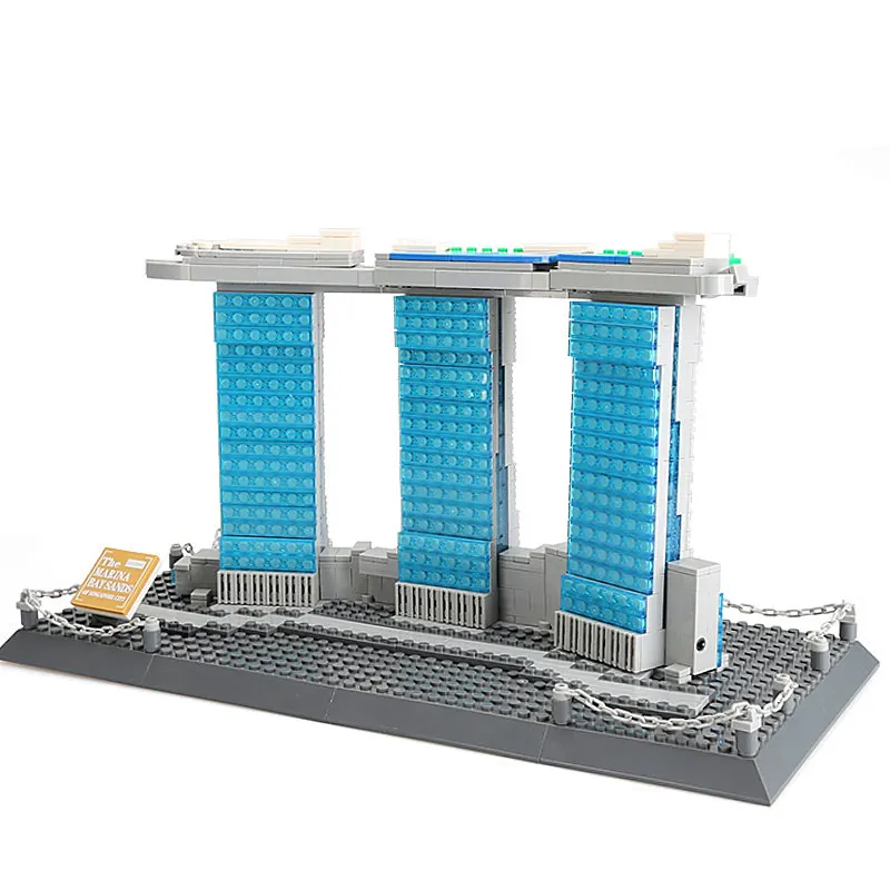 881 Vnt Architektūros Serijos Singapūro Marina Bay Sands Statybinių Blokų Rinkinius Plytų Klasikinis Miesto Panoramoje Modelis Vaikams, Žaislai