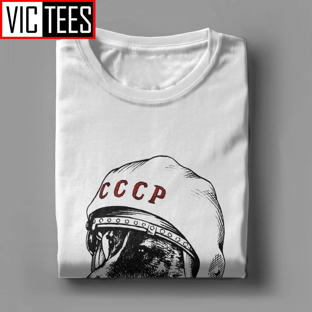 CCCP Rusija Laika Kosmoso Keliautojas, Urss Comunismo Astronauta Šuo Vyrų trumpomis Rankovėmis Vyrams, T Marškiniai Plius Tees Medvilnės Marškinėliai