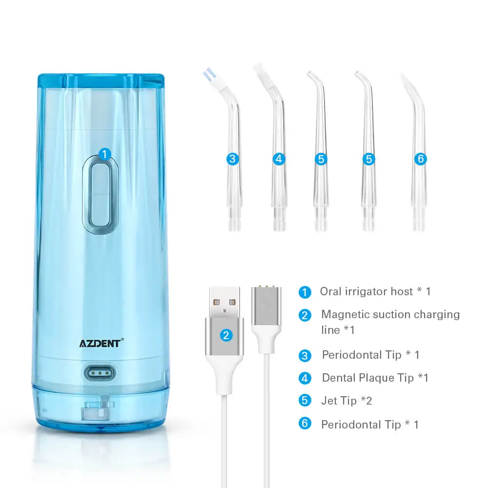 AZDENT Gen 2 Belaidžiai Vandens Dantų Flosser, Sulankstomas USB Portable Burnos Vandens Irrigator Siūlas Įkraunamas Dantų Pasirinkti 4 Režimas 210ml