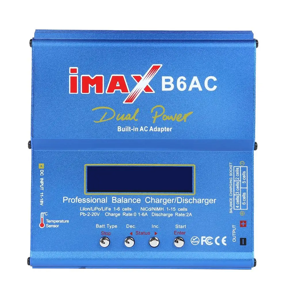 IMAX B6 AC RC Įkroviklis 80W B6AC Balansas Kroviklis Skaitmeninis LCD Ekranas Li-ion Nimh Nicd Lipo Baterija Išleidiklis RC Sraigtasparnis