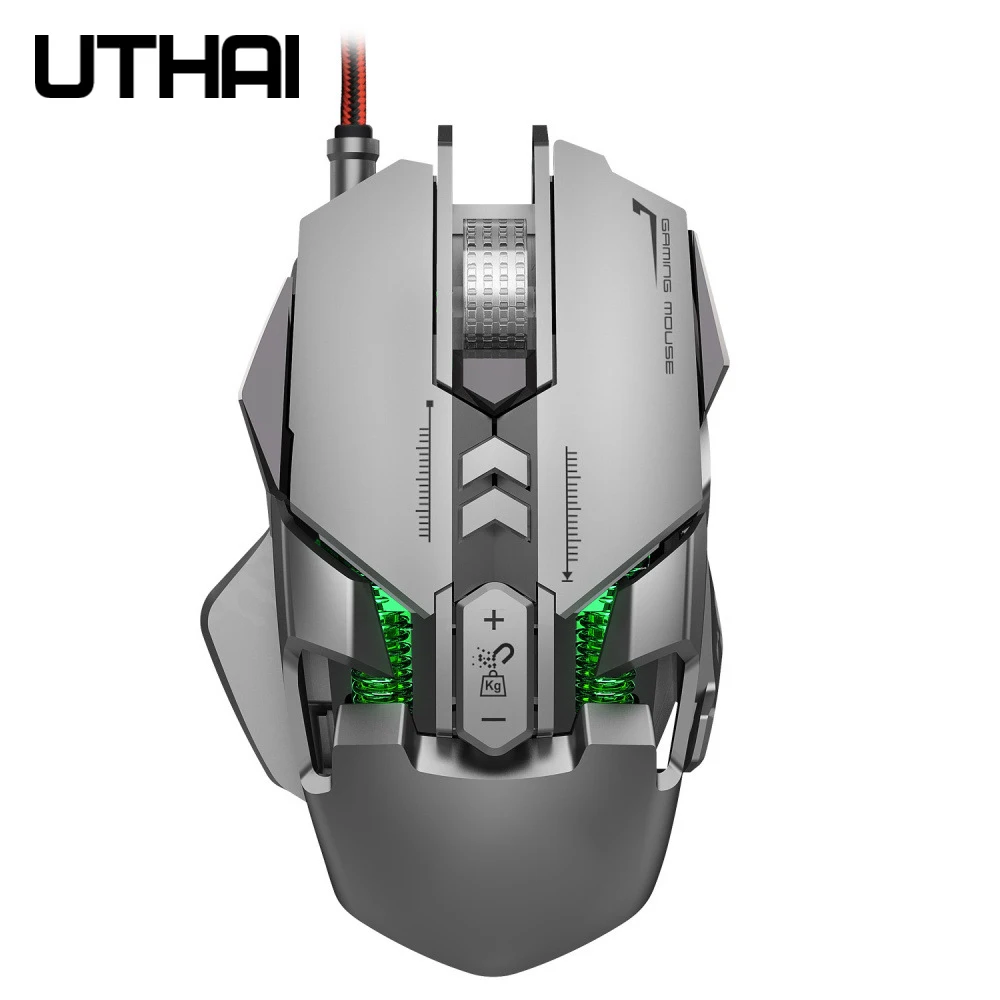 UTHAI DB29 naujas Laidinis mechaninė žaidimų pelės RGB šviesos 7-pagrindinių makro apibrėžimas pelę palaiko paspauskite ginklą 6400 (dpi)