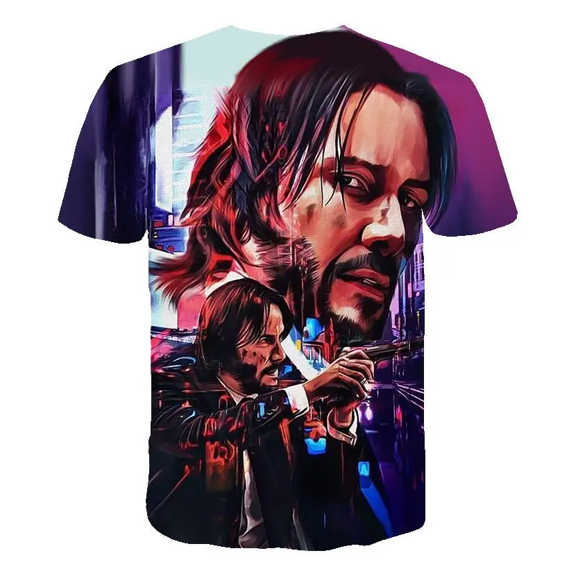 T-Shirt Wick John the Boogie Žmogus Filmą 3d spausdinimo Wick John: Skyrius 3 - Parabellum marškinėlius, o kaklas trumpas Keanu Reeves Žudikas