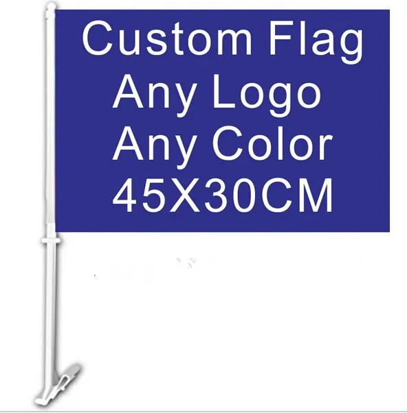30x45CM automobilio langą vėliavos, custom vėliava, bet kokios spalvos, bet LOGOTIPAS kokybės poliesterio su vėliava ant stiebo nemokamas pristatymas