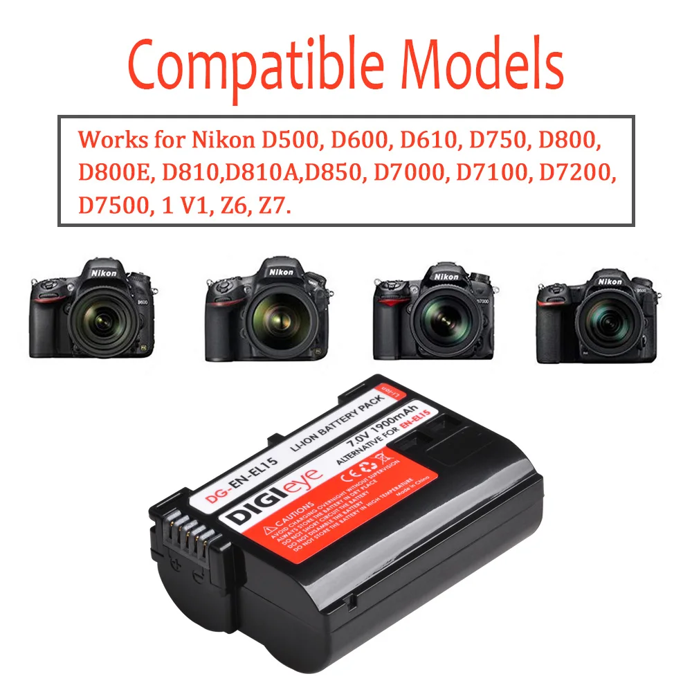 2vnt EN-EL15 LT-EL15A Baterija + LCD Dvigubas Kroviklis Nikon D600 D610 D750 D800 D810 D850 D7000 D7100 D7200 1 v1