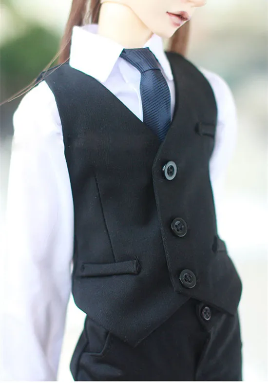 BJD drabužius juodas kostiumas vest lėlės priedai už 1/4 1/3 BJD SD DD Dėdė SD17 SSDF lėlės drabužiai tik liemenė