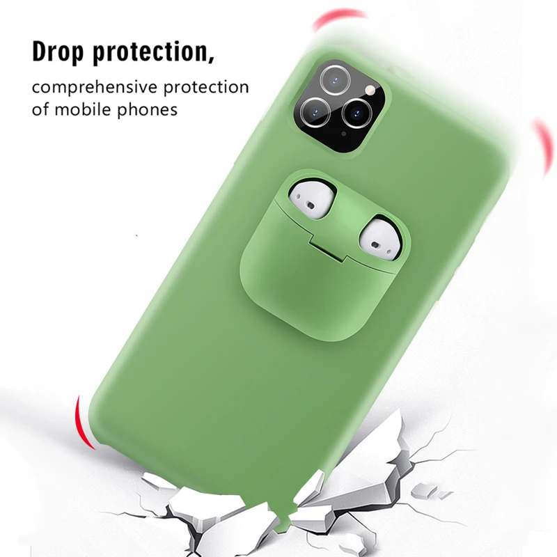 Ausinių Saugojimo Dėžutė Minkštas Silikoninis Telefono dėklas skirtas iPhone 11 Pro Max 6 7P 8 Plus X XR XS Max AirPods Laikiklio Dangtelį Candy Spalva