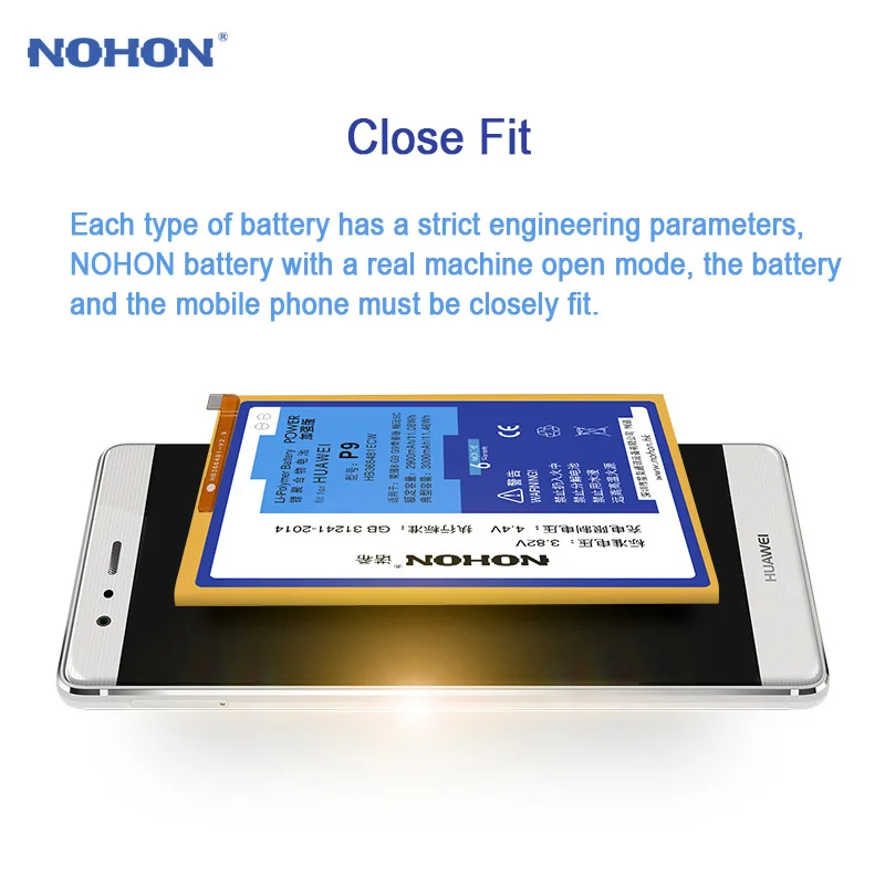 Originalus NOHON Baterija Huawei Ascend P9 G9 P 9 Lite Garbę 8 5C 3000mAh Mobilųjį Telefoną Pakeisti Įkraunamas Akumuliatorius