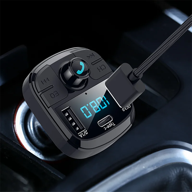 Greitai Greitai 3.0 Automobilinis Įkroviklis su USB, Adapteris, Telefono Bluetooth 5.0 Reveiver laisvų Rankų įranga FM Siųstuvas Car MP3 Player, Automobilių Reikmenys