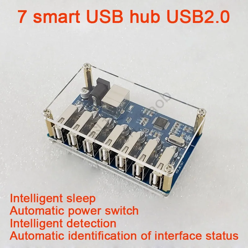 USBHUB Splitter 1 iki 7-port USB Hub Septyni-port USB Skirstytuvo Modulis su Maitinimo USB2.0 Plėtra