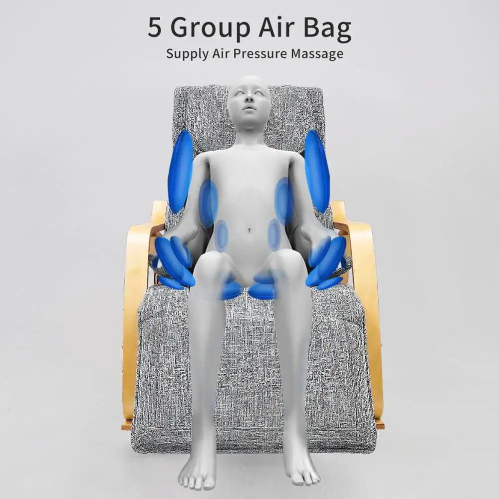 Furgle Pilka Išplėsti Masažo Kėdė 3D Shiatsu Visą Nugaros Masažas Recliner 8 Rūšių viso Kūno Masažas Supamoji Kėdė Pertraukos Kėdė