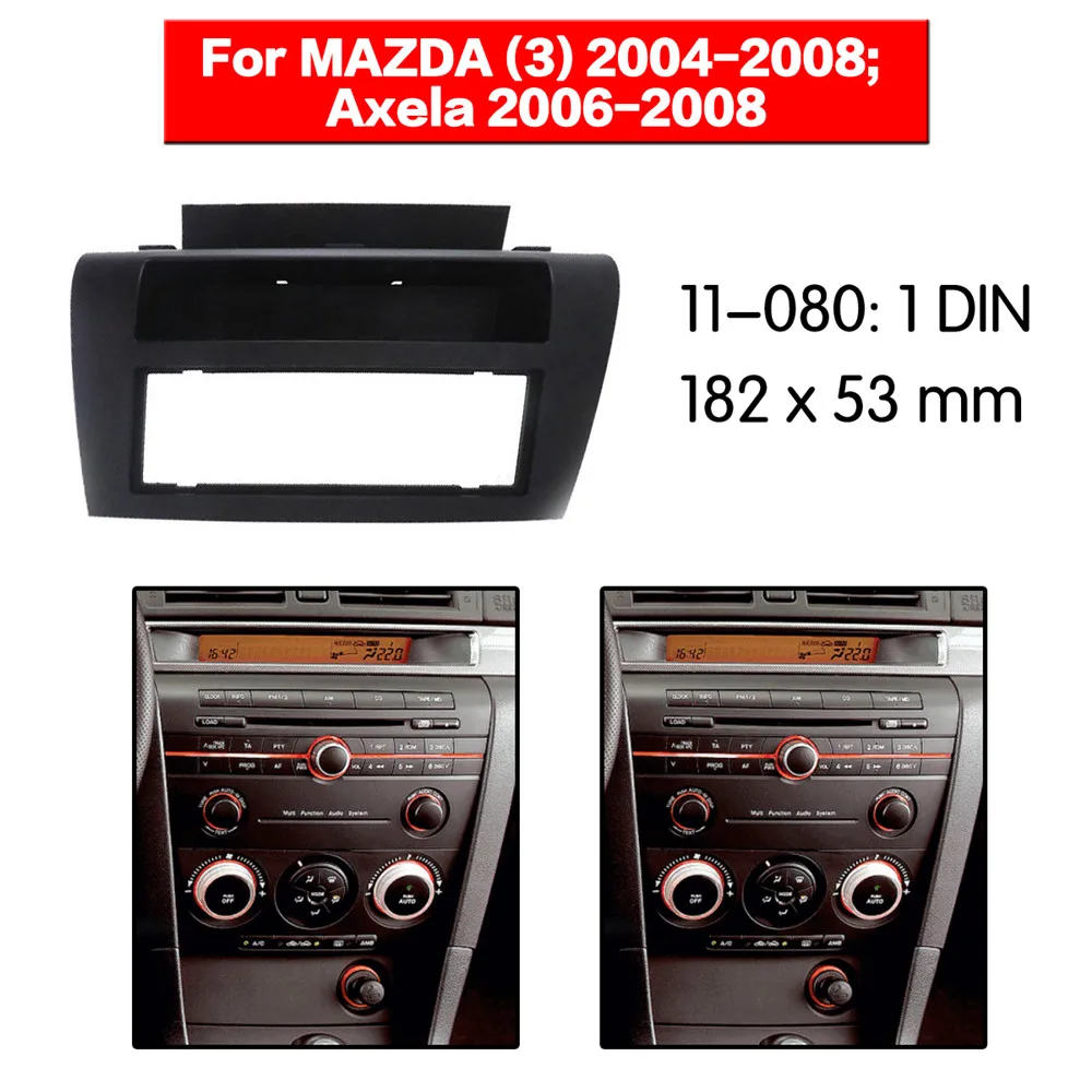 Automobilio Radijas Fasciją Multimedijos Rėmo Komplektas Mazda 3 2004-2008 M / Axela 2006-2008 Garso Bezel Facia Skydelio Apdaila Brūkšnys 1 Din Mount Kit