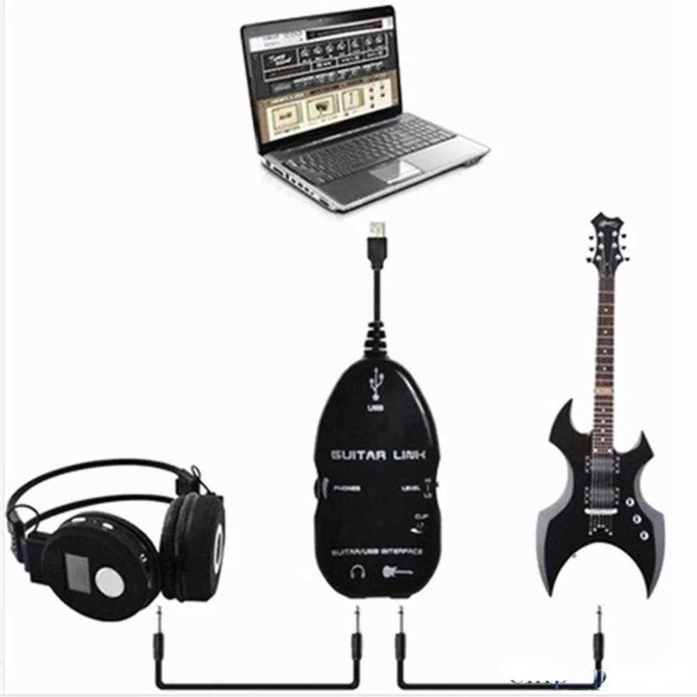 Didmeninė Karšto Gitara Kabelis Audio USB Sąsaja Sąsaja Adapteris, Skirtas MAC/PC Muzikos Įrašymo Reikmenys Guitarra Žaidėjų Dovana