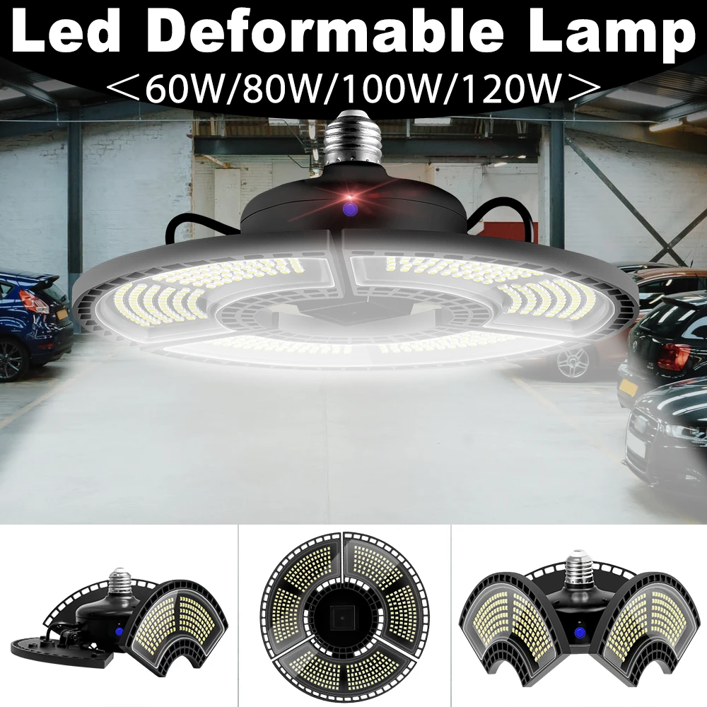 120W 100W 80W 60W LED Lemputė E27 Bombillas LED Deformuojamieji Garažas, Šviesos, atsparus Vandeniui 85-265V Super Šviesus Sandėlyje UFO Lempos