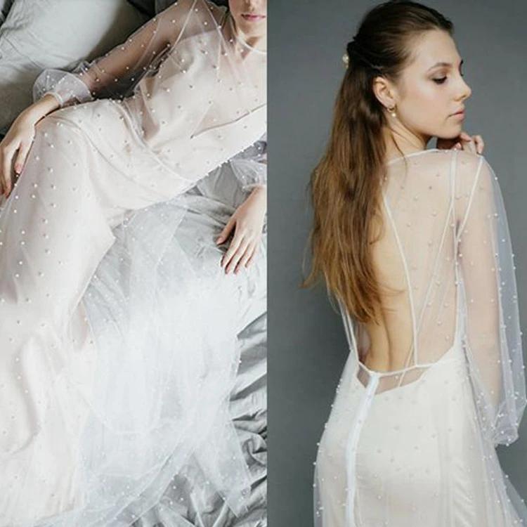 2 NUSTATYTI 1 Duobute Pearl Backless ilgomis Rankovėmis Vestuvių Suknelė Vestuvių Suknelė Realios Foto Fabrikas Kaina UŽSAKYMĄ