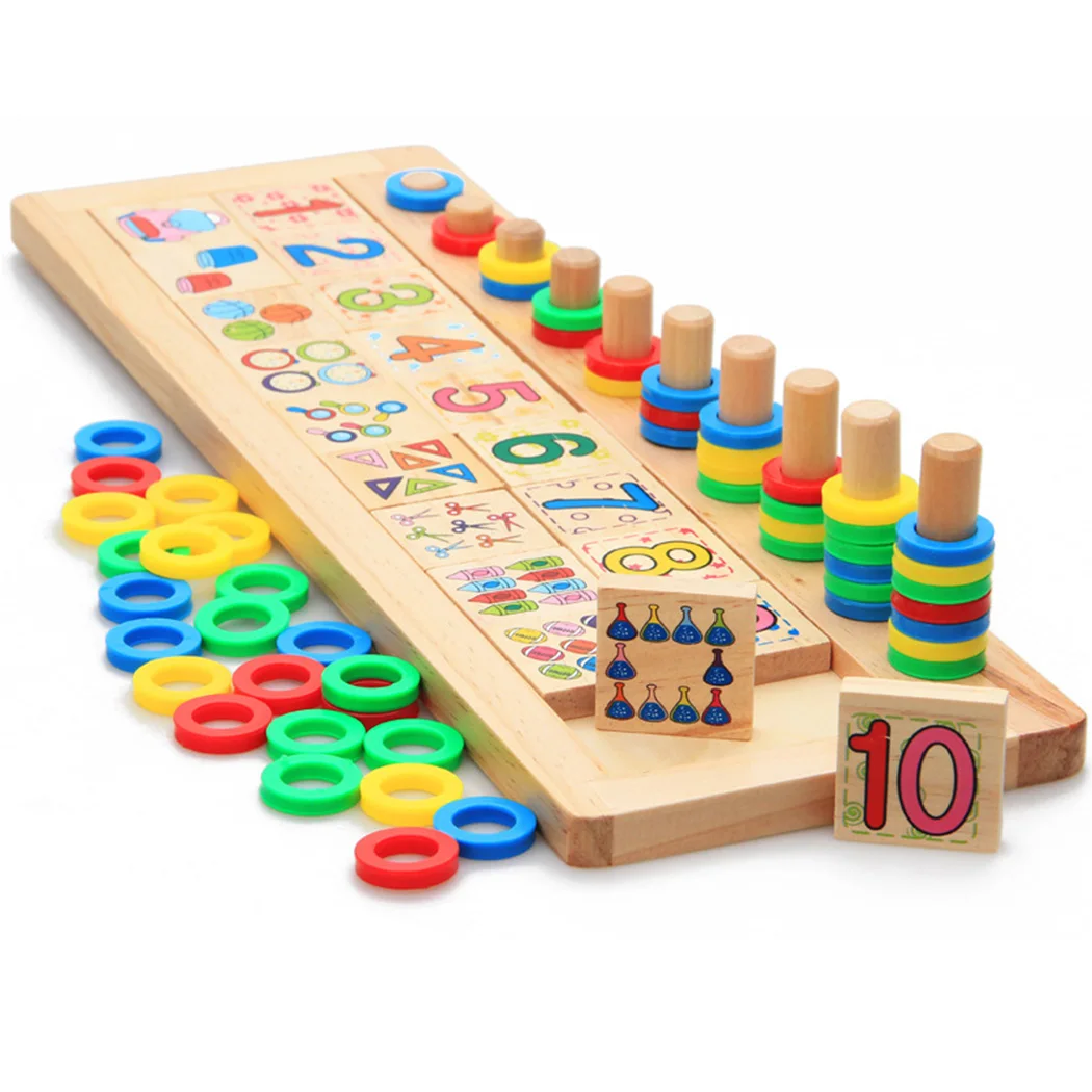 Vaikai Mediniai Montessori Medžiagų Mokymosi Skaičiuoti Numerių Atitikimo Ankstyvojo Ugdymo Matematikos Mokymo Žaislai, Logaritminis Valdyba