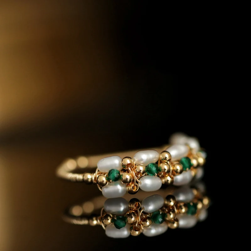Baroko Perlas Žiedas Moterims, Rankų darbo, Kūrybos Natūralių Gėlo Vandens Perlų Žiedas Mergina šviesos prabangūs Papuošalai Dovana Atidaryti Žiedai