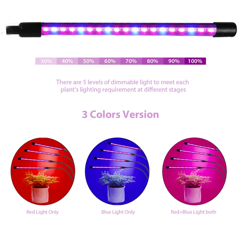 PATIMATE LED Grow Light USB Fito Lempos Visą Spektrą Fitolampy Su Kontrolės Augalai, Sodinukai, Gėlių, Patalpų Fitolamp Augti Lauke