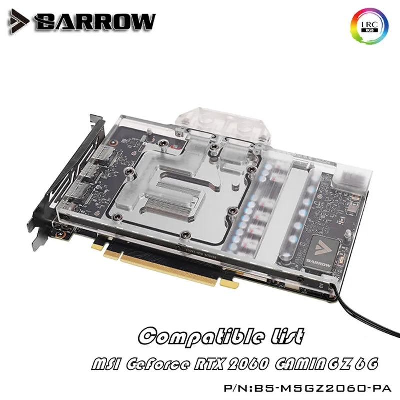 Barrow pilnas draudimas GPU Vandens Blokas MSI RTX 2060 ŽAIDIMŲ Z 6G VGA BS-MSGZ2060-PA