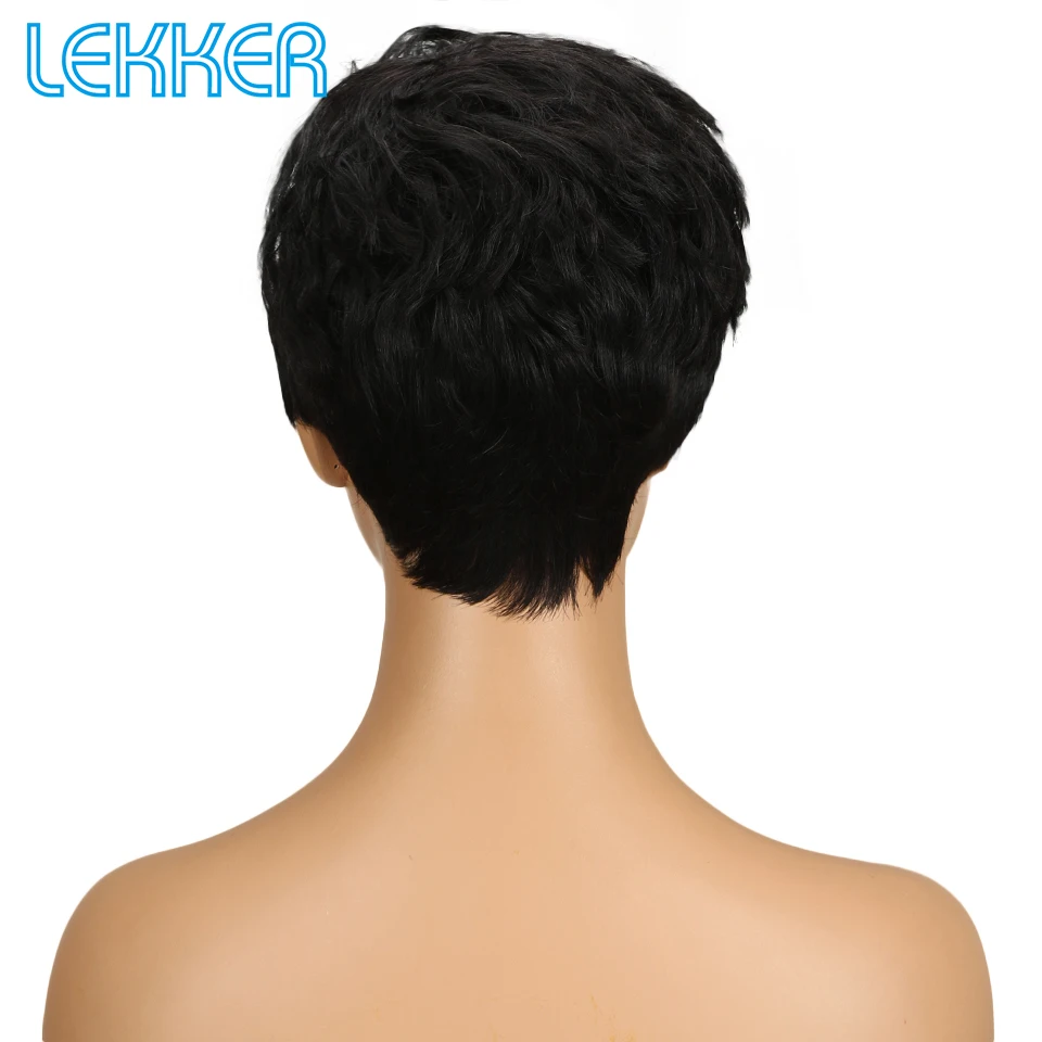 Lekker Perukai Trumpas Žmogaus Plaukų Perukai Brazilijos Remy Žmogaus Plaukų Perukai Už Juodaodžių Moterų Mašina, Žmogaus Plaukų Perukai Dešimt Spalvų