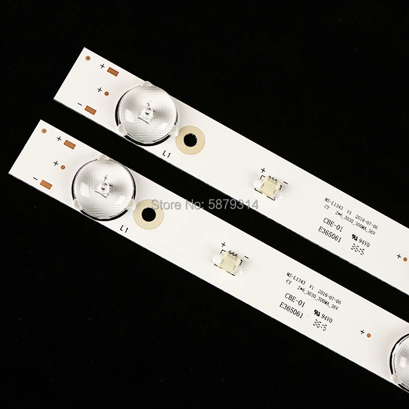 580mm de tira de LED para iluminación trasera 6 lámparas para Tv JL.D32061330-081AS-M FZD-03 E348124. 32v de entrada MS-L1343 L2