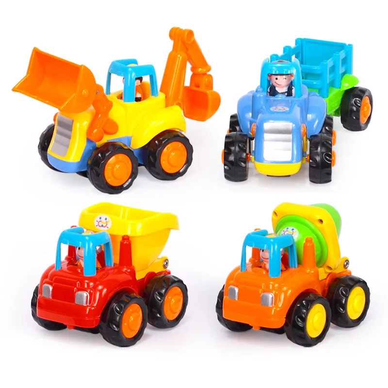 4pcs/Daug Mini Inžinierius Sunkvežimių Vaikų Mini Skaidrių Automobilių Žaislai Paplūdimio Žaislai, Kūdikių Švietimo Žaislai