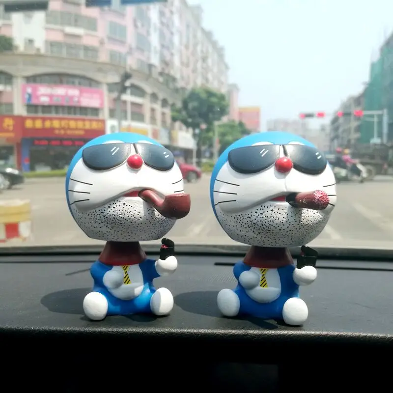 Cute Kačių, Dreba Linksinčią Galvą Lėlių, Žaislų, Animacinių filmų Apdaila Automobilio prietaisų Skydelio Ornamentu Kūrybiškumą PVC AUTO Reikmenys, Interjero Cool