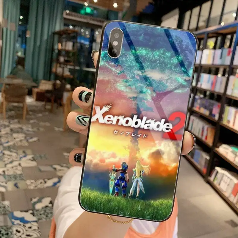 žaidimas Xenoblade Chronicles 2 Telefono dėklas Grūdintas Stiklas iPhone 11 Pro XR XS MAX 8 X 7 6S 6 Plus SE 2020 atveju
