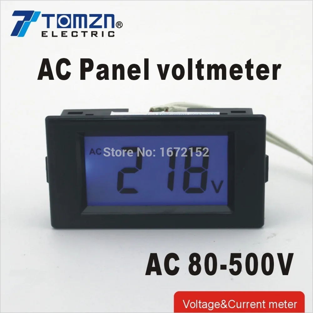 D69 LCD ekranas voltmetras voltmeter asortimentą, AC 80-500V Skydelis Stebėti mėlynas apšvietimas