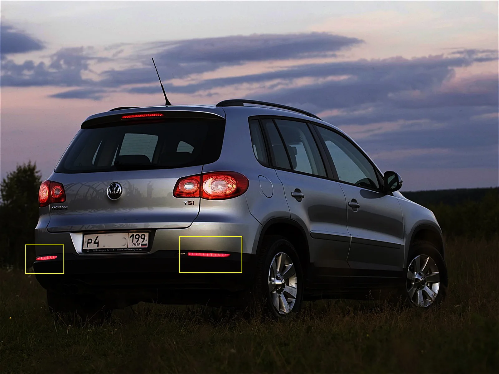 ANGRONG 2x Aišku, Objektyvas, LED Galinio Bamperio Atšvaito Liekamosios Stabdymo Stabdžių Žibintas VW Tiguan 5N 08+