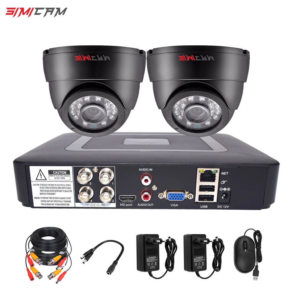 720P/1080P Vaizdo Stebėjimo kamerų Sistema DVR Rinkinys 4CH HAINAUT Analoginis 2vnt Namų Dome Patalpų Naktinio Matymo VAIZDO Apsaugos Sistemos komplektas