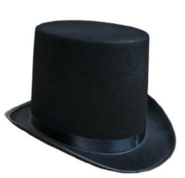 Magas atliko aukštą Skrybėlę Helovinas skrybėlę bžūp flat black hat Džiazo scenoje vyrų ir moterų