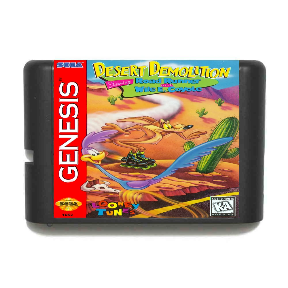Dykuma Griovimo Vaidina Road Runner ir Wile E. Coyote 16 bitų MD Žaidimo Kortelės Sega Mega Drive Genesis
