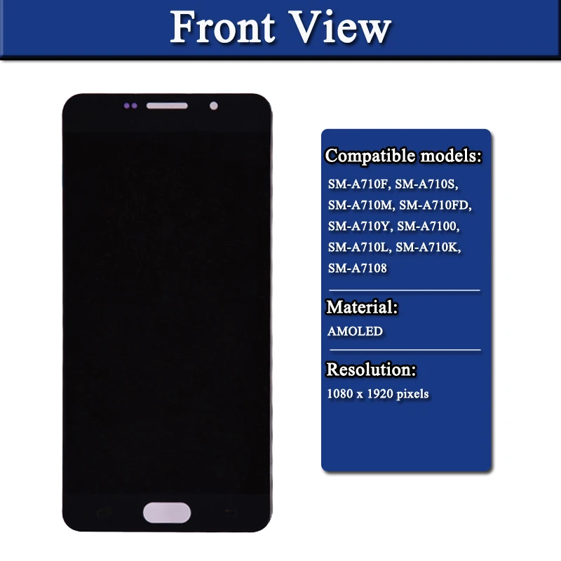 Originalus Amoled skystųjų kristalų (LCD Samsung Galaxy A7 2016 A710 A710F A710M A710Y A7100 LCD Ekranas Jutiklinis Ekranas skaitmeninis keitiklis Asamblėja