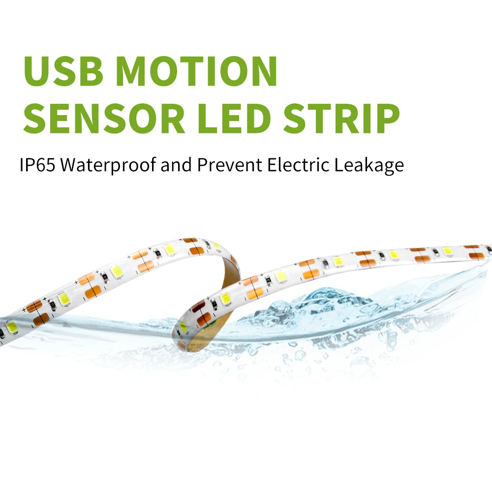 USB LED Lanksti Judesio Jutiklis Lempos 5V LED Juostos Šviesos Diodų 50CM 1M 2M 3M 4M 5M Lempučių Juostelės Patalpų, Virtuvė, Drabužinė, Apšvietimas Fita