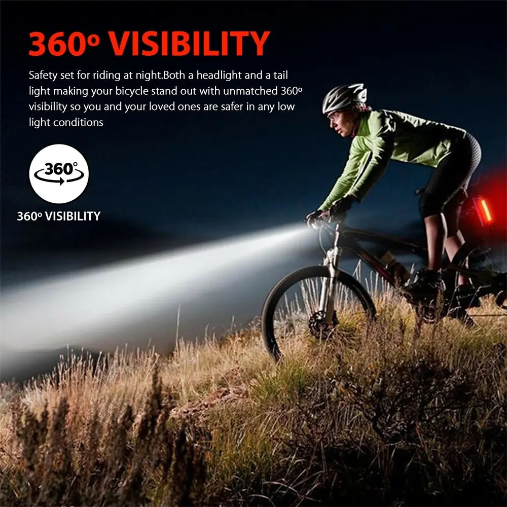 2020 Bike Bicycle Light USB LED Įkrovimo Rinkinys Kalnų Ciklo Atgal Žibintų Lempos Žibintuvėlis Dviračio Ragų Telefono Turėtojas