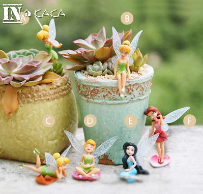 6pcs Anime Gėlių Fėja Namų micro pasakų sodo puošmena papuošalai moss Pav Žaislai, terariumai miniatiūrinės lėlės 