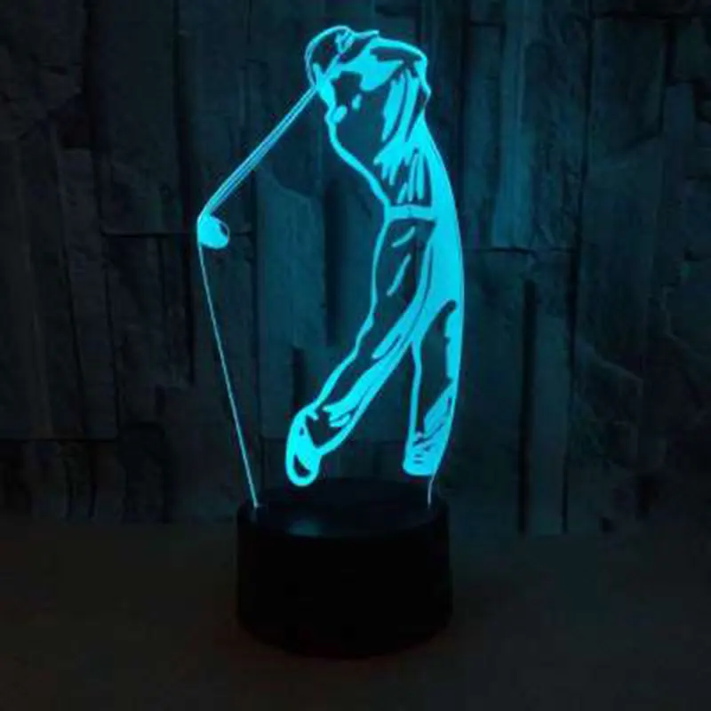 Sportas serijos golfo temą 3D LED Lempos naktį šviesos 7 Spalvų Keitimas Palieskite Nuotaika Lempos Kalėdinių Dropshippping