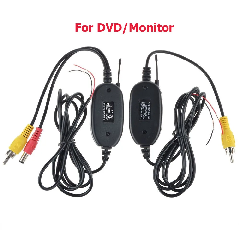 2,4 Ghz Belaidžio ryšio RCA Video Siųstuvas, Imtuvo Rinkinys, skirtas Automobilių DVD Stebėti GPS Galinio vaizdo CCD Atvirkštinio Atsarginę Kamerą