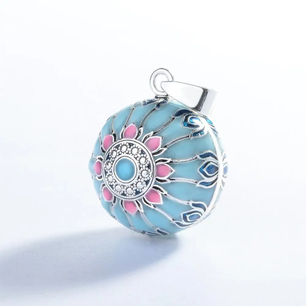 Eudora Blue, Pink Lotus Harmonijos kamuolys karoliai Muzikos Meksikos Kamuolys Kūdikio Mama Motinystės Papuošalai dvasinės jogos Elegantiškas Pakabukas