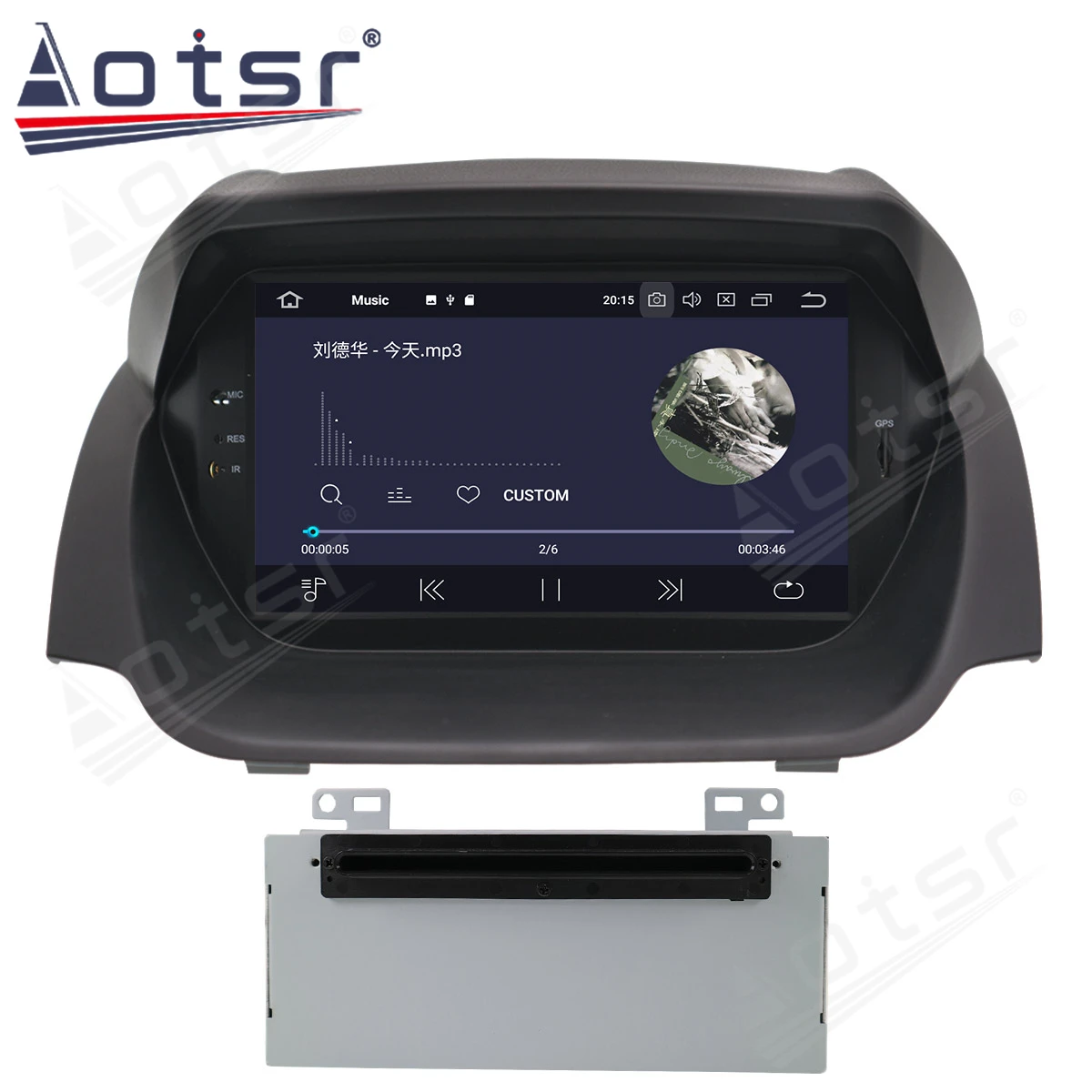 AOTSR Android 10.0 DSP IPS 4G +64GB GPS Navigacijos PX6 Automobilio Radijo Grotuvas Už Ford Fiesta 2013-2016 M. daugialypės terpės Grotuvas, Galvos Vienetas